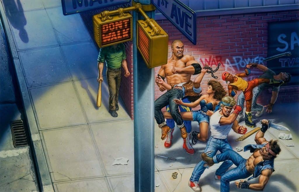 Arte de 'Street Of Rage', de Mick McGinty.  Imagem: Sega/Divulgação