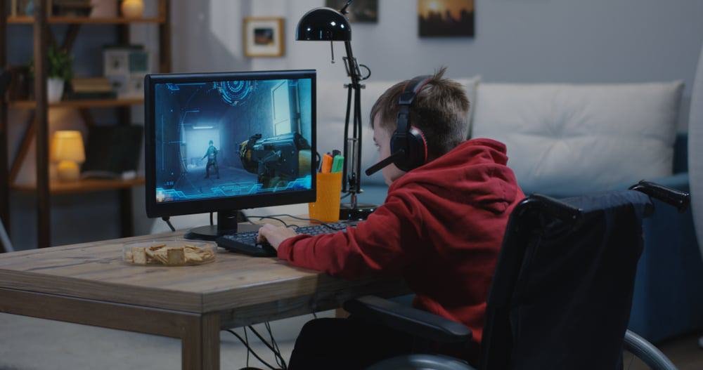 Videogame/computador Criança jogando