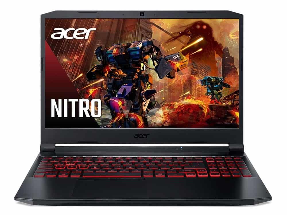 Ação no laptop Acer Nitro em