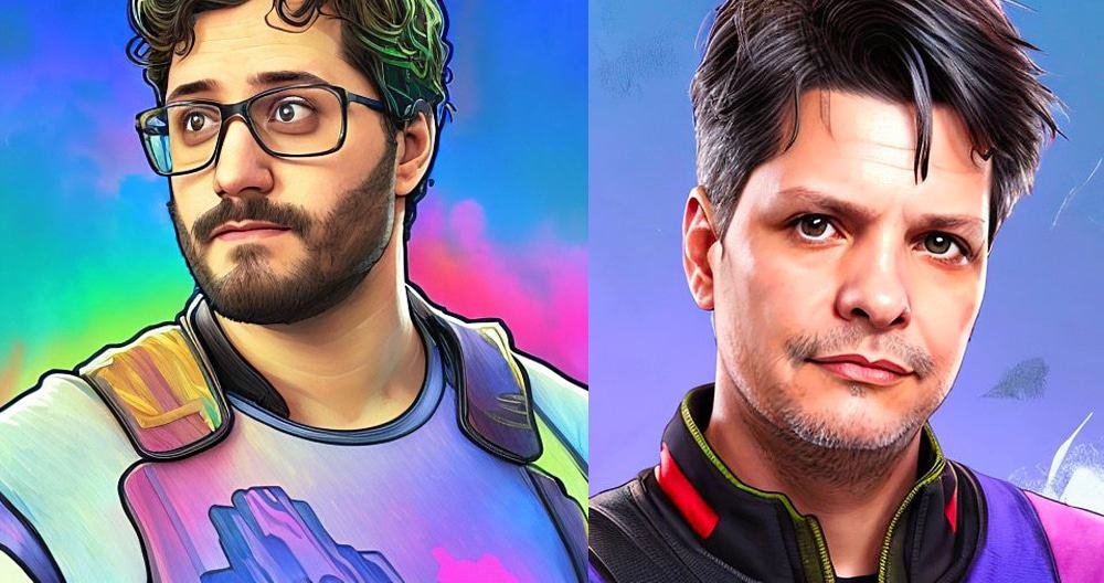 Nick e André Fogacha nas versões anime