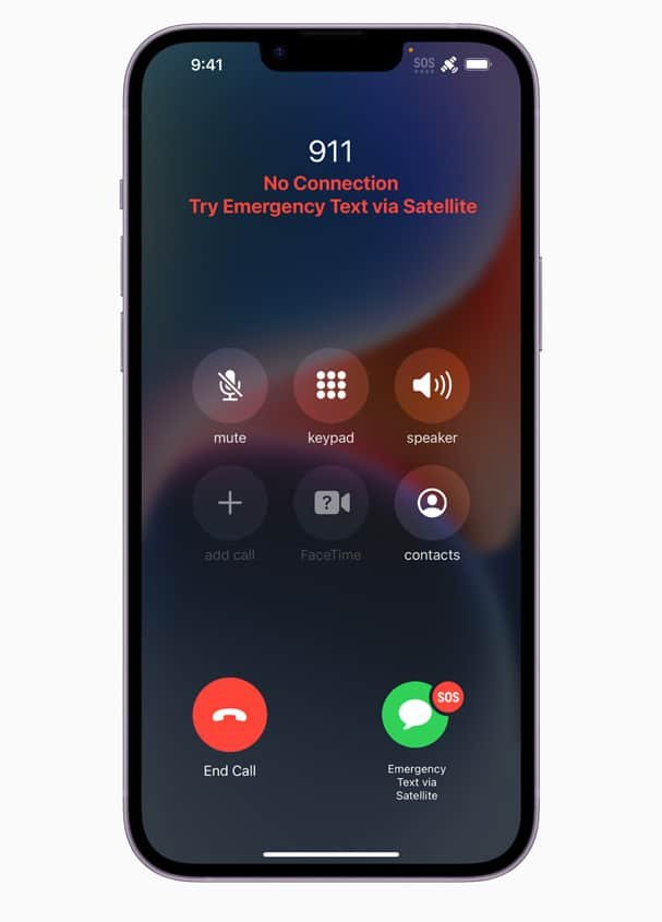 Mais sobre iPhone não está disponível, iOS mostra ou usa SOS de Emergência via satélite