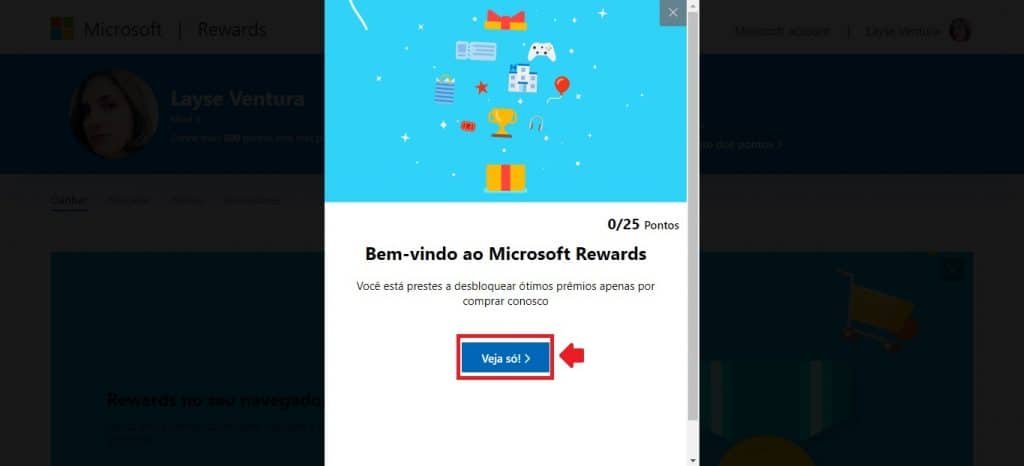 Como se inscrever no Microsoft Rewards - Etapa 2