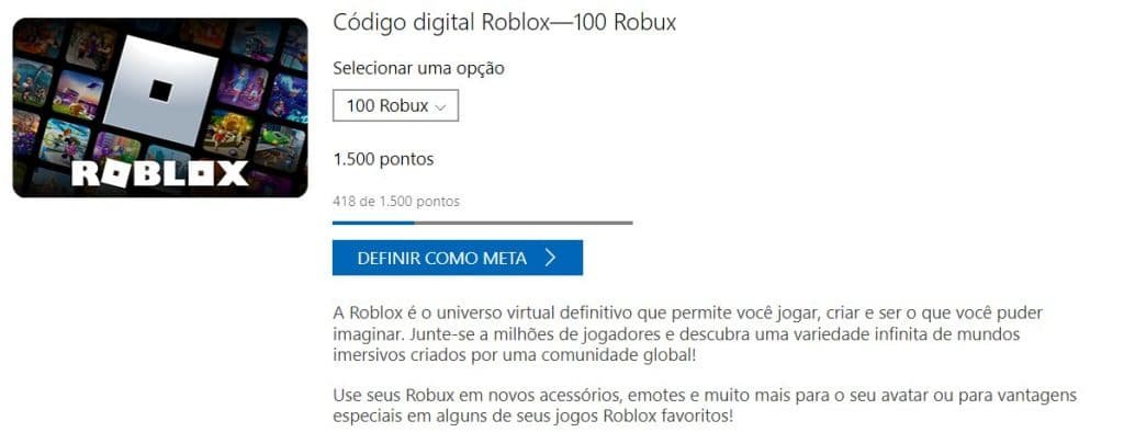 Como trocar pontos por Robux sem o Microsoft Rewards