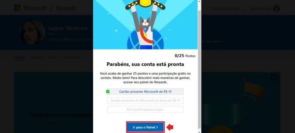 Como se inscrever no Microsoft Rewards - Etapa 3