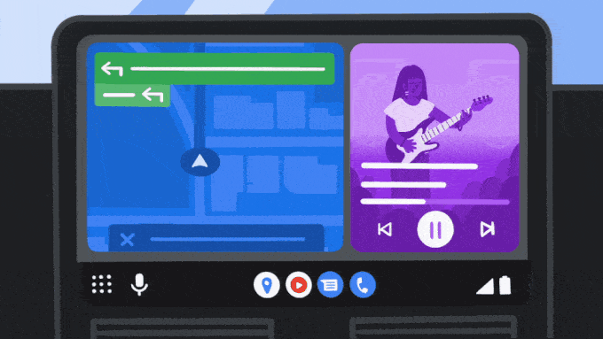 A nova interface do Android Auto (Imagem: divulgação/Google)