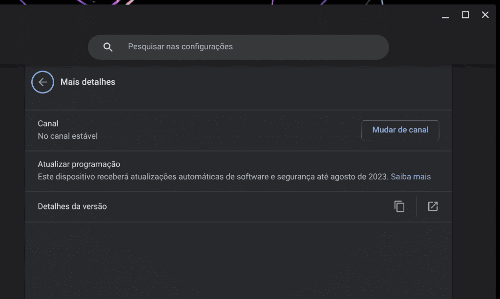 Notificação de tempo de atualização do Chrome OS no Chromebook (Imagem: reprodução)