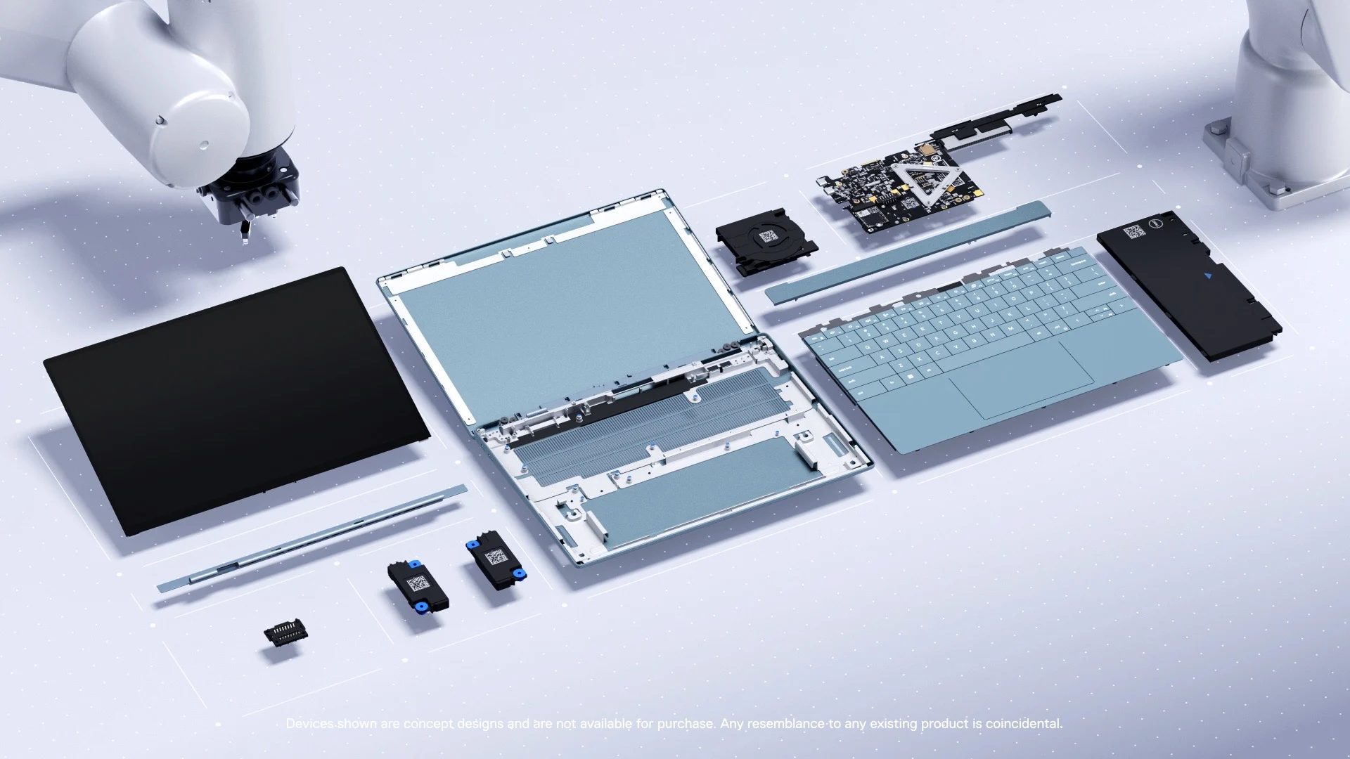 O conceito de laptop da Dell é feito de minutos